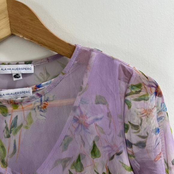 ALA von Auersperg Floral Dress Sheer Dress with  Under Dress Size XS - Picture 5 of 10